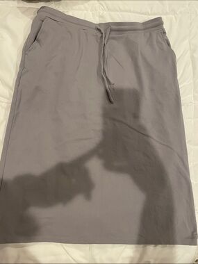 Casual Drawstring Midi Skirt in Light Gray - The Jordan Skirt, Inherit Company